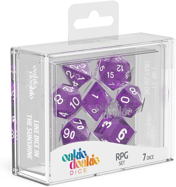 Dice - Oakie Doakie - Polyhedral RPG Set (7 ct.) - 16mm - Speckled - Purple