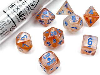 Dice - Chessex - Polyhedral Set (8 ct.) - 16mm - Lab Dice - Borealis - Rose Gold/Light Blue