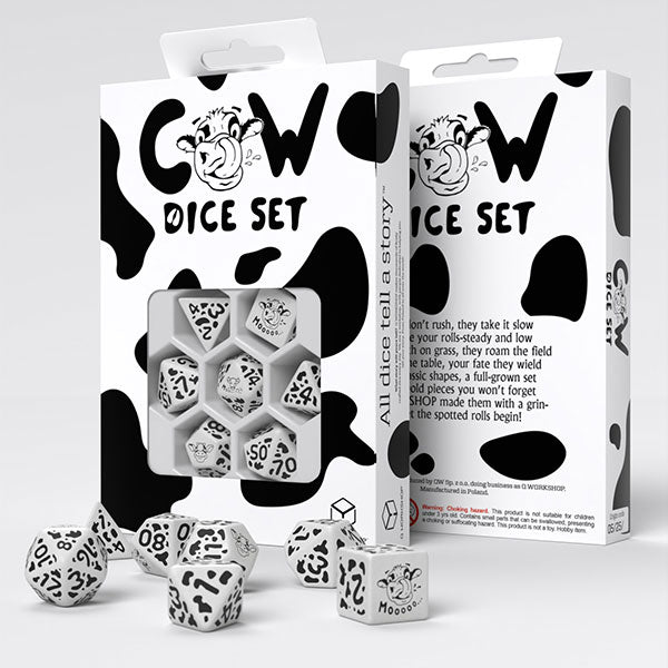 (NOT FOR SALE UNTIL 10/15/2025) Dice - Q-Workshop - Cow Dice Set - MOOzilla (7 ct.)