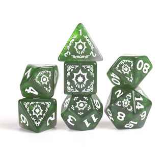 Dice - Sirius - Polyhedral RPG Set (7 ct.) - 16mm - Adventure Dice - Cleric Green