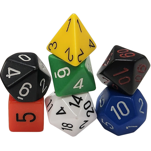 Dice - Chessex - Polyhedral Set (7 ct.) - 16mm - Opaque - Nostalgia GM & Beginner Player Set