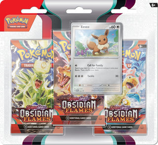 Pokémon TCG - Scarlet & Violet Set 3 - Obsidian Flames (SV03) - 3-Pack Blister (Eevee)