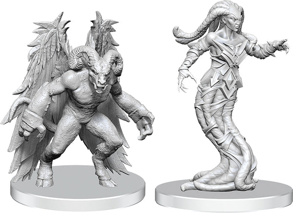 Pathfinder Battles Deep Cuts - Unpainted Miniatures - Gylou (Handmaiden Devil) & Ferrugon (Rust Devil)