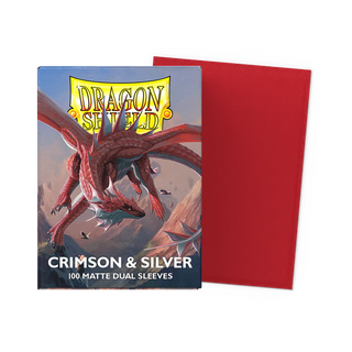 Deck Sleeves - Dragon Shield - Matte Dual - Crimson & Silver (100 Ct.)