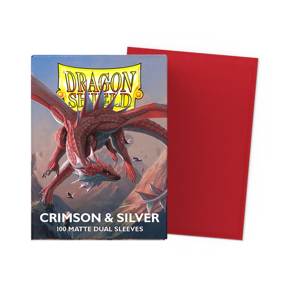 Deck Sleeves - Dragon Shield - Matte Dual - Crimson & Silver (100 Ct.)