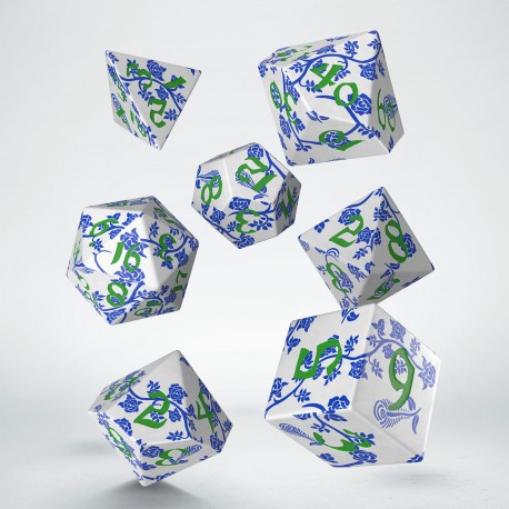 Dice - Q-Workshop - Full-Art Dice Set - Porcelain (7 ct.)