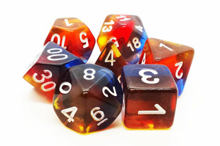 Dice - Old School - Polyhedral Set (7 ct.) - Gradients - Translucent Burnt Horizon