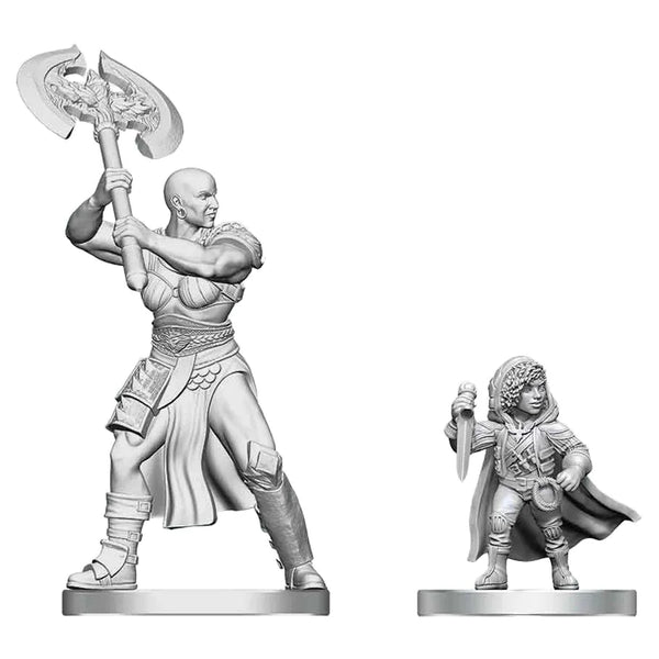 (NOT FOR SALE UNTIL 08/26/2026) D&D - Nolzur's Marvelous Unpainted Miniatures - Goliath Barbarian & Halfling Rogue