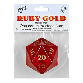Dice - Koplow - Countdown Die - 55mm - Translucent - Ruby/Gold