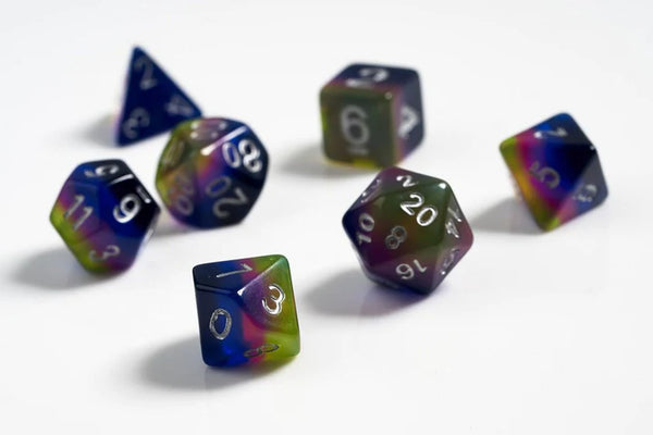 Dice - Sirius - Polyhedral RPG Set (8 ct.) - 16mm - Pink, Green, Blue