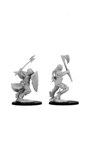 Pathfinder Deep Cuts Unpainted Miniatures - Half-Orc Female Barbarian