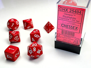 Dice - Chessex - Polyhedral Set (7 ct.) - 16mm - Opaque - Red/White