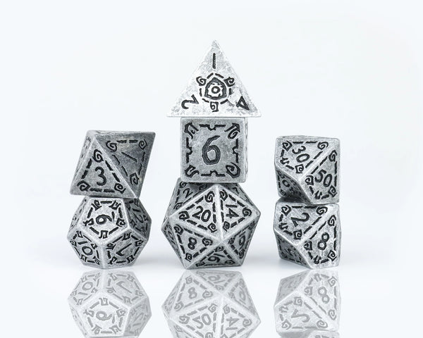 Dice - Sirius - Polyhedral RPG Set (7 ct.) - 16mm - Metal - Illusory Metal Silver
