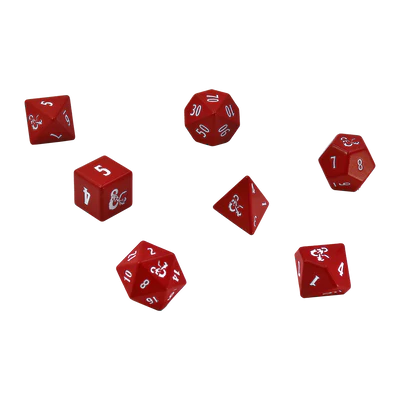 Dice - Ultra Pro - Polyhedral Set (7 ct.) - Heavy Metal - Dungeons & Dragons - Red/White