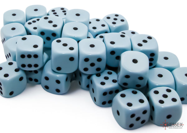 Dice - Chessex - D6 Set (36 ct.) - 12mm - Opaque - Pastel Blue/Black