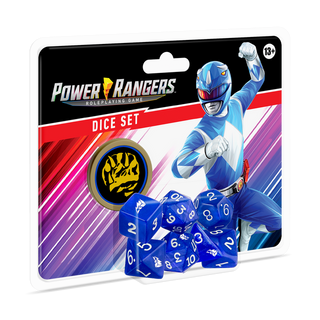 Power Rangers RPG - Dice Set (7 Ct. + Coin) - Blue
