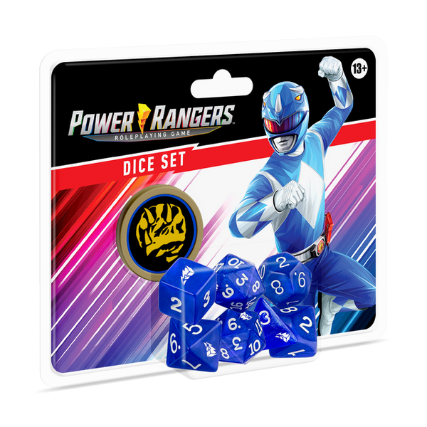 Power Rangers RPG - Dice Set (7 Ct. + Coin) - Blue