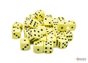 Dice - Chessex - D6 Set (36 ct.) - 12mm - Opaque - Pastel Yellow/Black