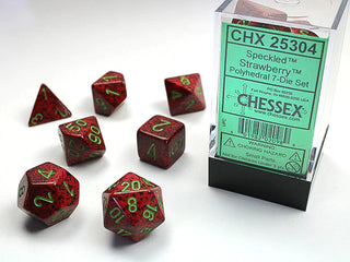 Dice - Chessex - Polyhedral Set (7 ct.) - 16mm - Speckled - Strawberry