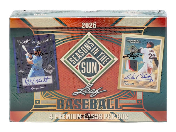 (NOT FOR SALE UNTIL 08/07/2026) 2026 Leaf Seasons in the Sun Baseball Hobby Box