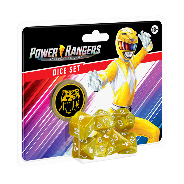Power Rangers RPG - Dice Set (7 Ct. + Coin) - Yellow