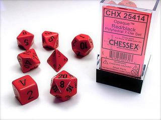 Dice - Chessex - Polyhedral Set (7 ct.) - 16mm - Opaque - Red/Black