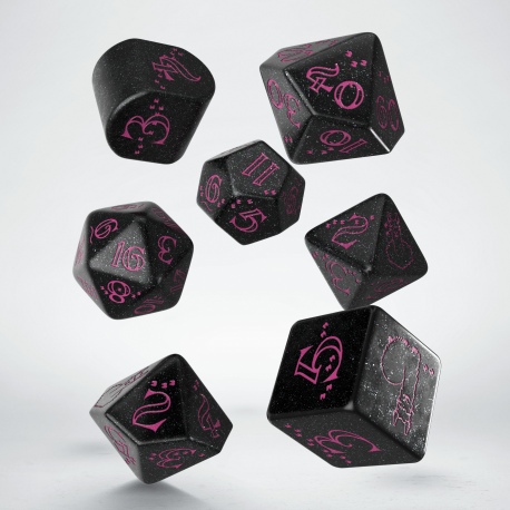 Dice - Q-Workshop - Polyhedral Set (7 ct.) - 16mm - Llama Dice Set - Spitty