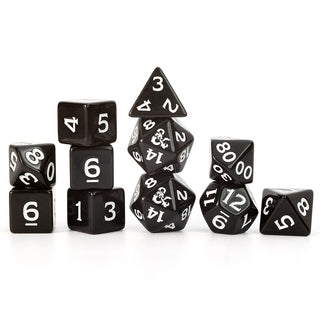 Dice - Sirius - Polyhedral RPG Set (11 ct.) - 16mm - New Adventurer Set - Black