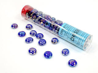 Counters - Chessex - Glass Stones - Crystal Dark Blue Iridized