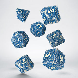 Dice - Q-Workshop - Polyhedral RPG Set (7 ct.) - Dracopolis - Himalayan Sharp