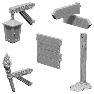 WizKids Deep Cuts Unpainted Miniatures - Signs & Lights