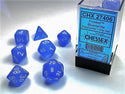 Dice - Chessex - Polyhedral Set (7 ct.) - 16mm - Frosted - Blue/White Set