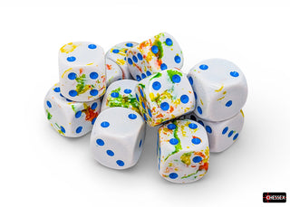 Dice - Chessex - D6 Set (12 ct.) - 16mm - Brush Breezy/Blue