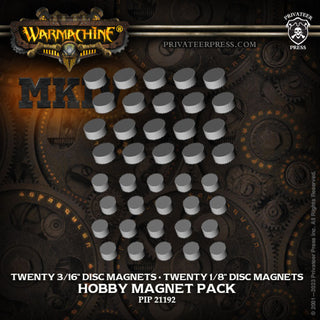 Warmachine MKIV - Hobby Magnet Pack (20 x 3/16" disc magnets + 20 x 1/8" disc magnets)