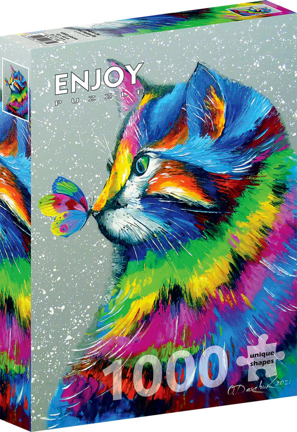 Bright Cat & Butterfly - Jigsaw Puzzle (1000 Pcs.)