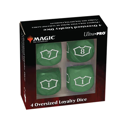Dice - Ultra Pro - D6 Set (4 ct.) - Magic The Gathering - Loyalty Dice - Green Mana