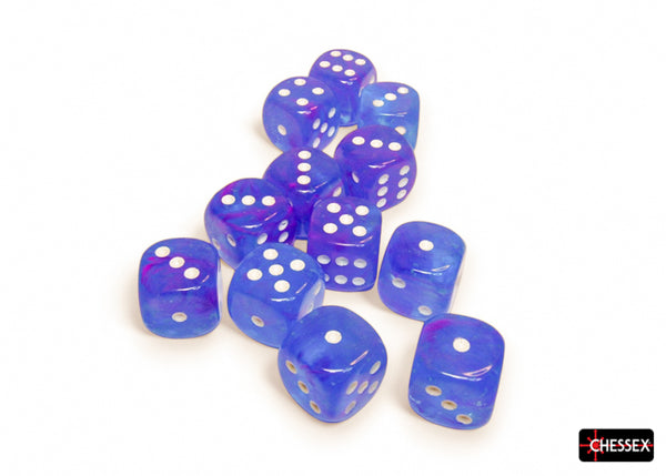 Dice - Chessex - D6 Set (12 ct.) - 16mm - Nebula - Aura/White