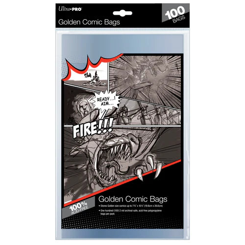 Ultra Pro - Comic Storage - Bags - Golden Age Size 7.75" x 10.5" (100 ct.)