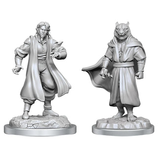 Critical Role - Unpainted Miniatures - Male Human Sorcerer Merchant & Tiger Demon