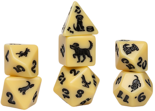 Dice - Sirius - Polyhedral RPG Set (7 ct.) - 16mm - Animals - Golden Pup