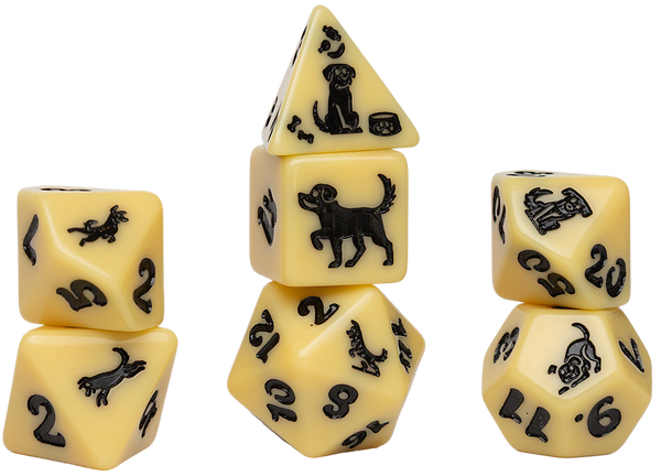 Dice - Sirius - Polyhedral RPG Set (7 ct.) - 16mm - Animals - Golden Pup
