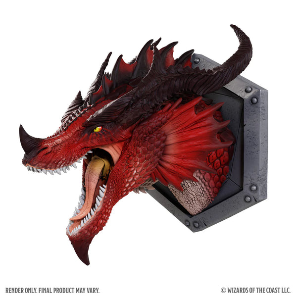 D&D - Replicas of the Realms - Prepainted Miniature - Red Dragon 12" Trophy Plaque