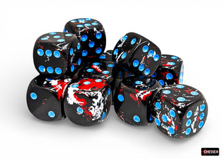 Dice - Chessex - D6 Set (12 ct.) - 16mm - Brush Dark Side/Blue