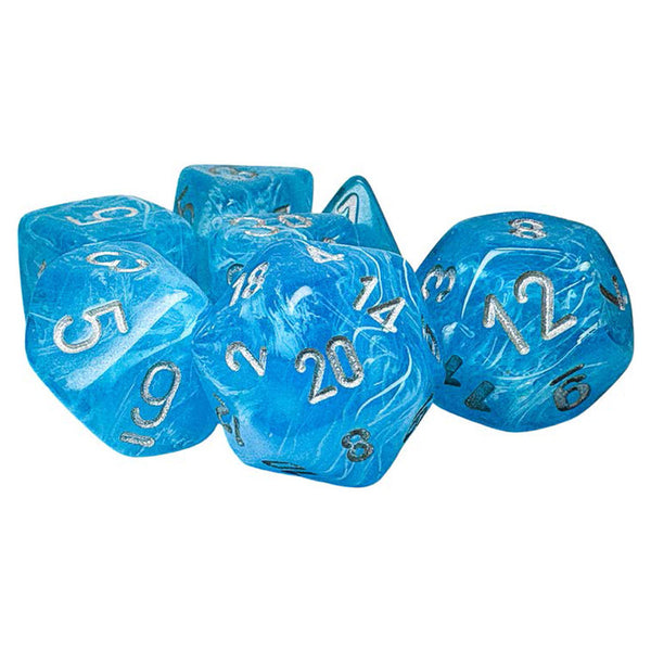 Dice - Chessex - Mega Hedrals Set (7 ct.) - Luminary - Sky/Silver