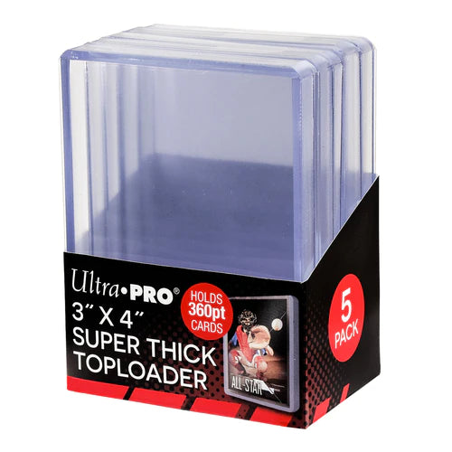 Ultra Pro - Card Storage - Toploaders - 3" x 4" Super Thick 360 pt. Card Holder (5 ct.)
