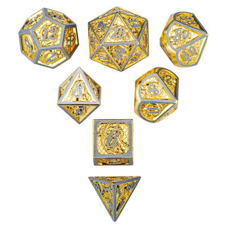 Dice - Hymgho - Polyhedral Set (7 ct.) - 16mm - Solid Metal - Brushed Gold