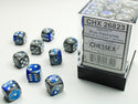 Dice - Chessex - D6 Set (36 ct.) - 12mm - Gemini - Blue Silver/White
