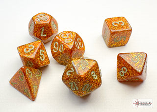 Dice - Chessex - Mini-Polyhedral Set (7 ct.) - Glitter - Gold/Silver