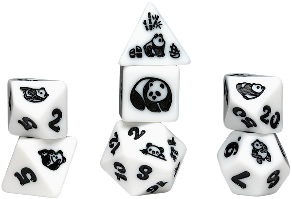 Dice - Sirius - Polyhedral RPG Set (7 ct.) - 16mm - Animals - Moon Panda