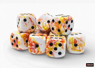 Dice - Chessex - D6 Set (12 ct.) - 16mm - Brush Sunrise/Black